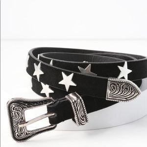 Lulus Star Studded Black and Silver belt